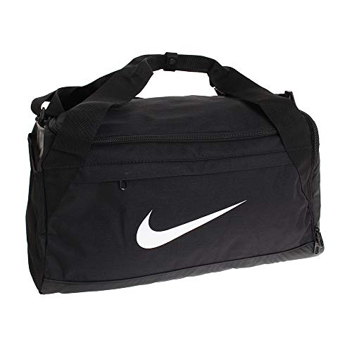 Nike Brasilia Duffel Bag صغير أسود / أبيض الحجم صغير