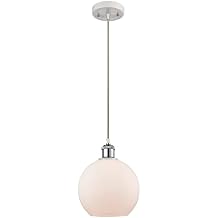 Innovations 516-1P-WPC-G121 Athens 1 Light Mini Pendant Part of The Ballston Collection, White and Polished Chrome