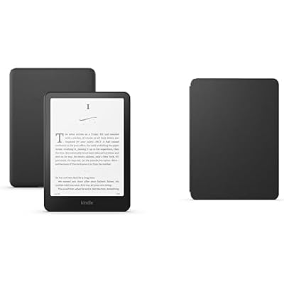 Amazon Kindle Paperwhite Bundle: Includes, Amazon Kindle Paperwhite 16GB | Black, Plant-Based Leather Cover | Black & Screen Protector