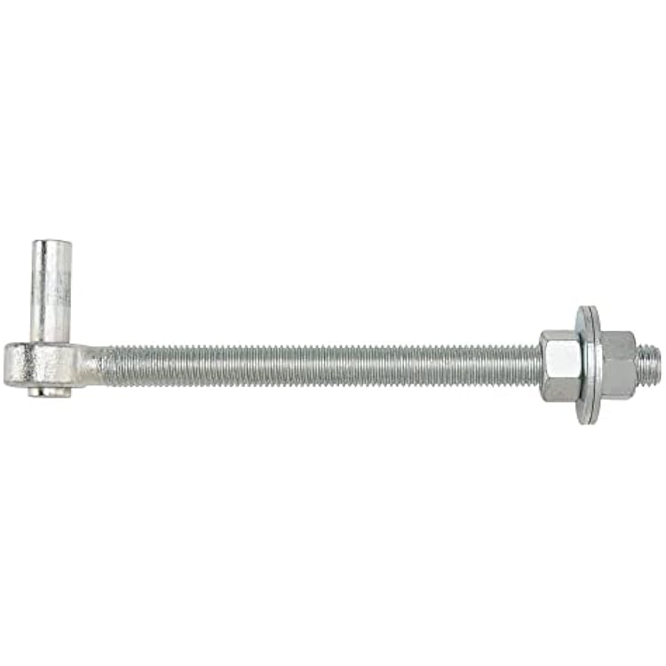 National Hardware N130-641 Bolt Hook 34 in x 10 in Steel Zinc-Plated WeatherGuard Protection Gate Hardware with Washers and Nuts for 14 in and 20 in Straps Replacement