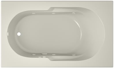 Jacuzzi SIGNATURE Acrylic Drop-In Bathtub, Heated Jet Massage Tub, Slip Resistant, Left Drain Placement, 60" (L) x 36" (W), Rectangle, Oyster