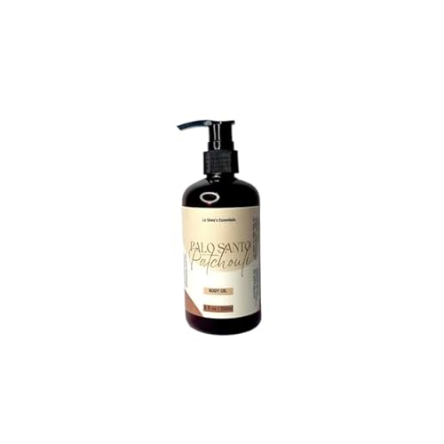 LE SHEA Palo Santo & Patchouli Scented Body Oil, Lightweight Fragrant Skin Moisturizer for Cuticle After Bath Shower Massage Daily Wear with Safflower & Apricot Oil for Dry Skin & Hands, 8 oz