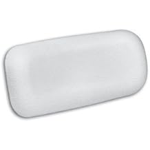 Jacuzzi Straight Pillow, 5" (H) x 15" (W), Almond Finish, Comfort-Enhancing, Water-Resistant, Ideal for Straight-Rim Bathtubs, with Secure Easy-Attach Suction Cups, Durable & Hygienic Bath Accessory