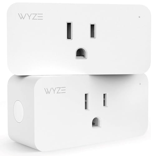 التوصيل الذكي من Wyze Lifestyle، منفذ توصيل Wi-Fi للمنزل الذكي بسرعة 2.4 جيجاهرتز متوافق مع Alexa، مساعد Google، IFTTT، 15 A، جهاز التحكم عن بعد، لا يلزم وجود محور، 2 حزمة، معتمد للبشر