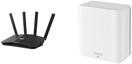 مجموعة من جهاز التوجيه القابل للتمديد ASUS RT-BE58U WiFi 7 AiMesh، أمان الشبكة من الدرجة التجارية، شبكة VPN ZenWiFi BD4 WiFi 7 Mesh ثنائي النطاق، 2450 قدم مربع، منافذ 2.5G مزدوجة، أدوات تحكم أبوية متضمنة