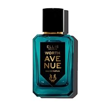 Ellis Brooklyn WORTH AVENUE Eau de Parfum،عطر طازج للرجال مع جلد الغزال الخزامي والهيل وبذور أنجليكا وأمبروكس سوبر، نباتي، خالي من القسوة، مكونات مستدامة 50 مل/1.7 أونصة