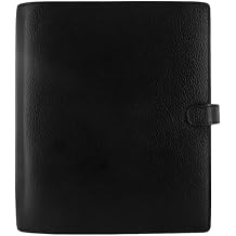 Filofax Finsbury Organizer, A5 Size, Black - Traditional Grained Leather, Six Rings, Week-to-View Insert, Multilingual (C025368)