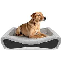 NPET Memory Foam Pet Beds for Small Medium Dogs, Orthopedic Dog Beds with Sides, Cat Bed Mat with Washable Removable Cover, 33x22x8.7 inches