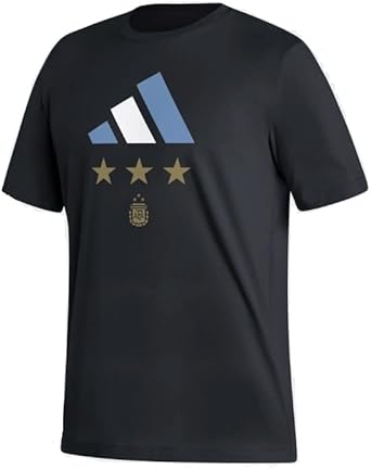 adidas Mens Soccer Argentina 2022 World Cup Champions 3-Star Tee as1, Alpha, m, Regular, Regular, Black