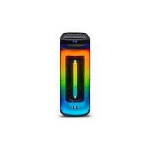 نظام مكبرات صوت ستيريو Fisher Bluetooth PA - دي جي لاسلكي محمول للكاريوكي، طاقة قصوى مزدوجة 10 بوصات 80 وات، صوت عالي الدقة وأضواء LED، قابل لإعادة الشحن، TWS، مدخل 2 ميكروفون، راديو FM، مضخم صوت، حفلة داخلية/خارجية