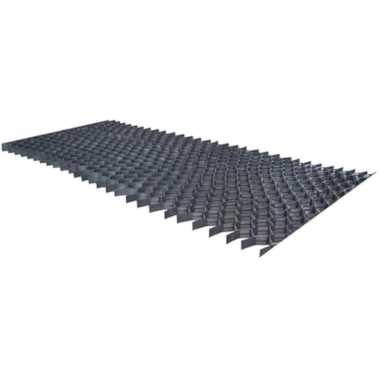 Geo Grid، شبكة تثبيت أرضية من الحصى الأسود مقاس 13.1x8.2 قدم، 2 مادة HDPE سميكة منفذة للحدائق والممرات والممرات والمنحدرات
