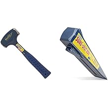 Estwing - BL353 مطرقة الحفر / الكراك - زلاجة 3 رطل مع البناء الصلب المطروق والحد من الصدمات - B3-3LB & E-5 5 Lb Sure Split Wedge ، Blue   