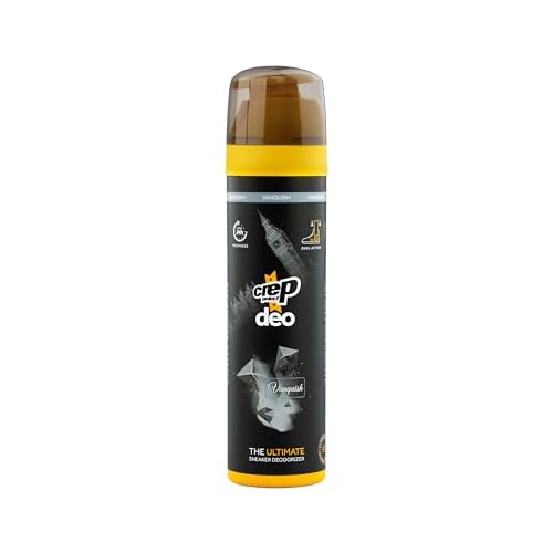 بخاخ مزيل الروائح الكريهة للأحذية Crep Protect - مزيل رائحة القدم والأحذية للأحذية ذات الرائحة الكريهة والأحذية الرياضية والأحذية الطويلة والجلد المدبوغ والنبق - منعش على مدار 24 ساعة، رائحة منعشة، 5.07 أونصة