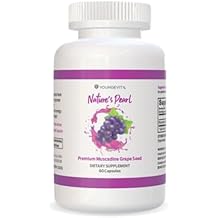 Youngevity Premium Muscadine Grape Seed - 650 mg - Nature's Pearl Antioxidant Superfood - Rich in Resveratrol و Ellagic-Acid و Quercetin و Anthocyandins والمزيد - 60 حصة