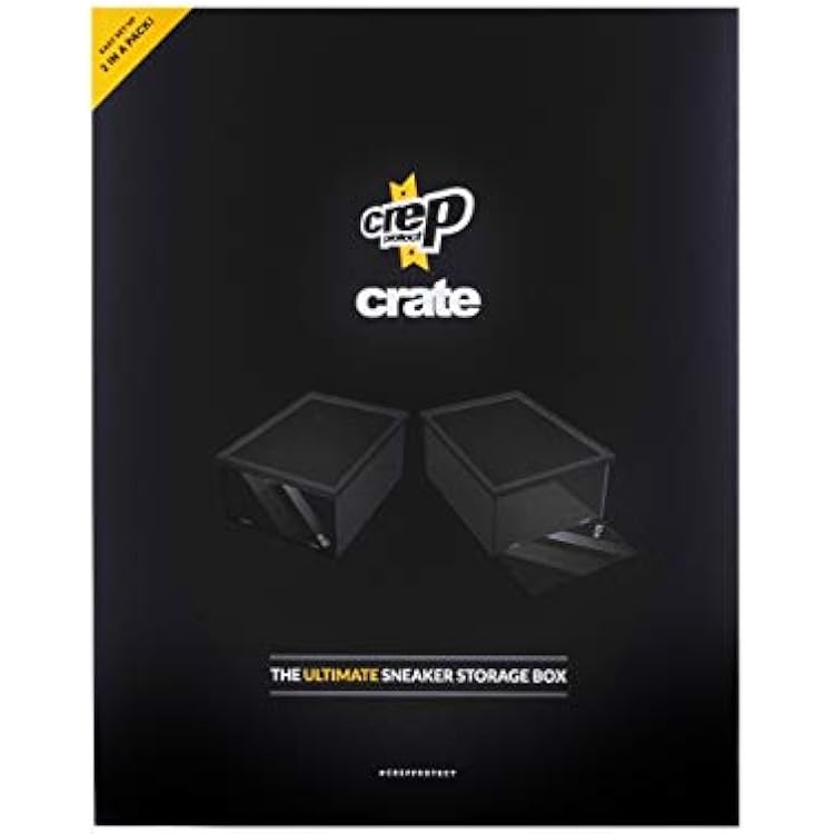 Crep Protect - صندوق تخزين قابل للتكديس من ShoeSneakerTrainer مع باب شفاف