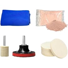 Glass Polishing Kit, Multifunctional Windshield Scratch Removal Kit with 100g Cerium Oxide Powder, Wool Polishing Wheel Deep Scratch Remover for Windscreen & Glass Repair