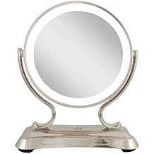 Zadro 12 "Glamour LED Makeup Mirror with Lights and Magnification 5X / 1X Touch Control Mirror with Lights for Makeup Desk (X-Large | 5X / 1X | 12" W x 16 "H | LED, نيكل مصقول)