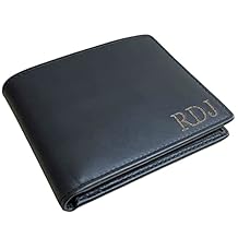 Custom Genuine Leather Wallet for Men, RFID Blocking Personalized Bifold Wallet with ID Window, Engraved Real Leather Wallet for Men with Gift Box (Brown)