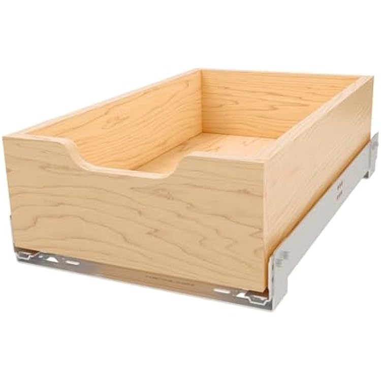 Rev-A-Shelf Reduced Depth Pullout Kitchen Cabinet Organizer and Drawer Box with Soft-Close for 15 Base and 11.75 W Cabinet Opening, 4WDB-1219SC-1