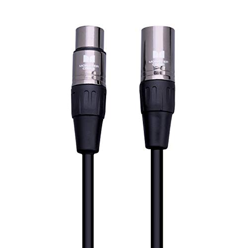 Monster Prolink Classic Microphone Cable. 5 feet Silver Contact XLR Cables. Mic Cable wMultiTwist Construction. 95% Copper Braided Shield