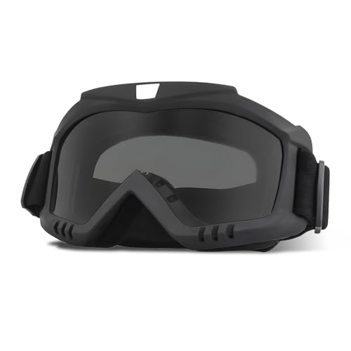 Dirt Bike Goggles, Windproof Wide Vision Riding & Ski Glasses, UV Protection Racing Goggles for Motorcycle ATV UTV Gray