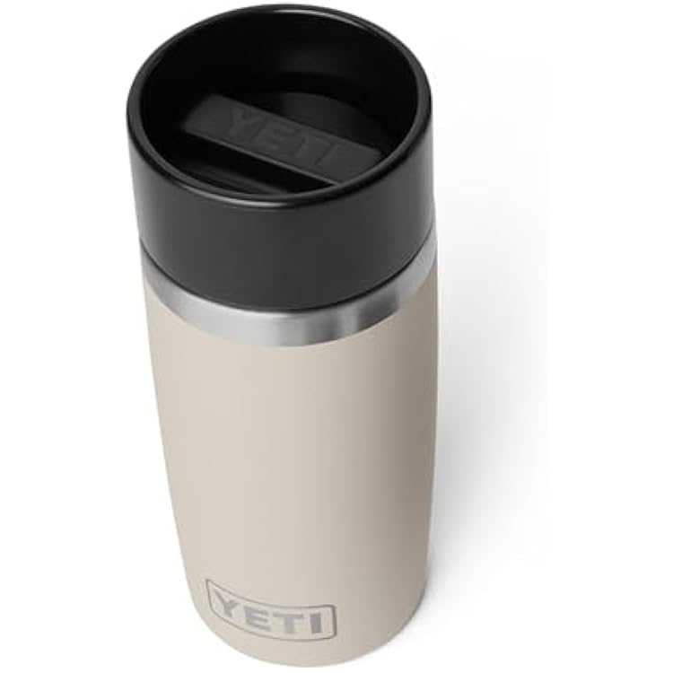 زجاجة سفر YETI Rambler سعة 12 أونصة، من الفولاذ المقاوم للصدأ، معزولة بالفراغ مع غطاء ركاب مانع للتسرب، لون بني فاتح