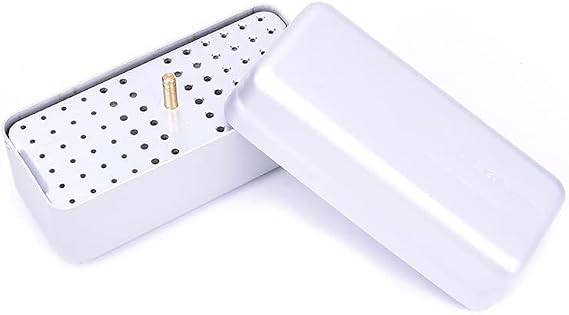 72 ثقوب Endo Bur Holder Stand Files صندوق ألومنيوم تطهير التعقيم صندوق تنظيم حالة التخزين (فضي)