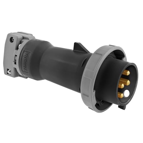 Hubbell HBL460P5W دبوس وأكمام IEC Plug ، 3 Pole ، 4 Wire ، 60 amp ، 600V ، Watertight
