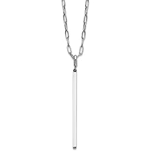 JewelryWeb 1.5mm Platinum Polished Vertical Bar Paperclip Link Necklace Pendant Necklace for Women