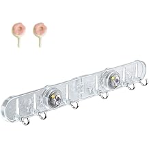 Foldable Suction Corner Multi-Hook Rack, No-Drill Bathroom Wall Towel Holder, Powerful Removable Suction Cup Wall Organizer for Kithen, Entrance Hall, Strong Load-Bearing (Transparent*1)