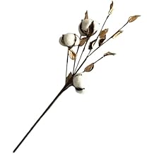 EXCEART Artificial Cotton Stems 17.71 Inch Faux Cotton Branches for Home Decor Wedding Centerpieces DIY Floral Arrangements and Rustic Crafts