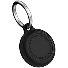 Geiomoo Silicone Case for Motoral Moto Tag Tracker, Soft Flexible Scratch Resistant Protective Cover with Key Ring (Black)
