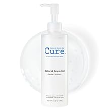 Cure by Toyo | Aqua Gel مقشر لطيف | بشرة نقية ونضرة | منظف للوجه والجسم غير مزروع | بشرة حساسة | حجم كبير 8.82 أوقية