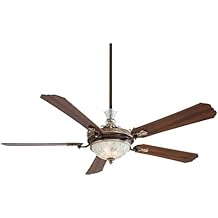MINKA-AIRE F900L-BCW Cristafano 68" 5-Blade LED Ceiling Fan in Belcaro Walnut Finish with Dark Walnut Blades and Integrated Up and Down Lights