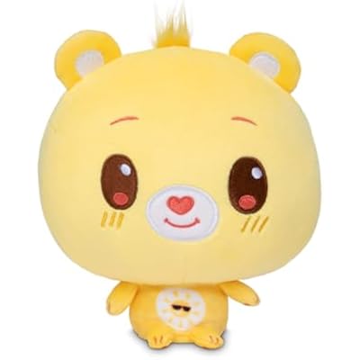 TeeTurtle Cloudheads Funshine Bear Care Bears Plush - 5-Inch Stuffed Animal with Embroidered Details - Soft Cuddly Plush Toys for Kids, Teens, and Adults
