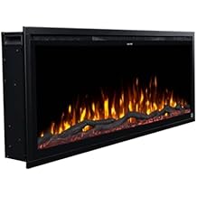 Touchstone Sideline Elite 50 "مدفأة كهربائية مع Alexa مدمج - تصميم غائر داخل الجدار - سخان 1500 واط للدفء الإضافي - 6 خيارات ألوان سرير لهب و10 أمبير - التحكم الصوتي في المنزل الذكي