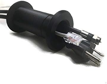 تمرير كابل عين الجدار عبر منفذ الحائط 3 5 / 8 "- 5 1 / 4" سمك الجدار (أسود)