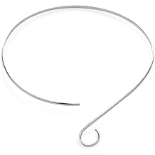 Bling Jewelry Simple Fine Modern Choker V Swirl Ball Shape Geometric Collar Statement Necklace For Women .925 Silver Sterling