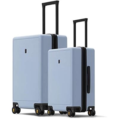 LEVEL8 Elegance PC Matte Hardshell Luggage Set, 20 Carry-On and 24 Checked Medium Luggage - Light Blue