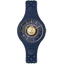 Versus Versace Fire Island Lion Collection ساعات نسائية فاخرة مع حزام أزرق وحقيبة وقرص