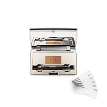 Fab Brows Duo Eyebrow Kit, Ultimate Brow Stencil Kit with Compact Powder Mirror and Eyebrow Shaper, Waterproof Eyebrow Makeup Kit Contour Palette, Eyebrow Cosmetics, (Slate/Black)