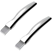 2Pcs Shred Silk the Knife Stainless Steel, Stainless Steel Onion Cutter, Ergonomic Onion Slicer, Onion Blossom Cutter, Kitchen Tools for Slicing and Dicing Onions, Seasoning and Spice Choppers