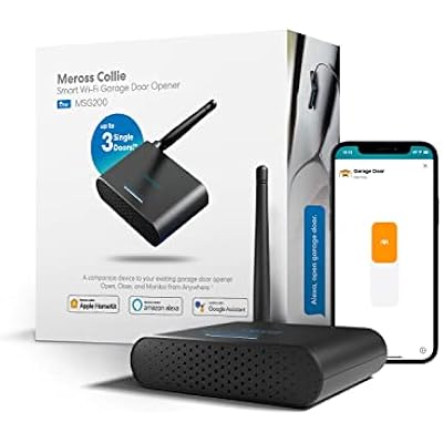 meross Smart Garage Door Opener Remote with External Antenna, Up to 3 Single Doors, Compatible with Apple HomeKit, Amazon Alexa, Google Assistant, SmartThings, App Control, No Hub Needed