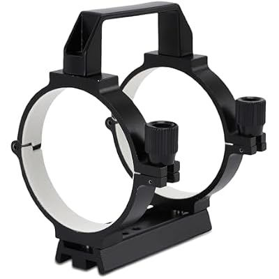 ASHATA Telescope Tube Ring, Aluminum Alloy Optical Tube Clamp with Anti Scratch Velvet Lining and 108mm Dovetail Plate, for 80mm to 90mm Astronomical Telescope