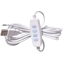 White DC5V USB LED Dimmer Extension Cable with On/Off Switch Adapter LED Dimming Controller for LED Light Bulb Lamps USB-Port Power Cable for Led Light Bulb Lamps