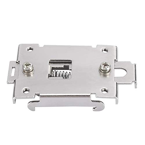 DIN Rail Mounting Clip, Stainless Steel 35mm1.4in Fixed Solid State Relay Clip Clamp with 2 Mounting Screws