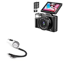 BoxWave Cable Compatible with Toiauaha DC070BK (3in) - AllCharge miniSync, Retractable, Portable USB Cable - Jet Black