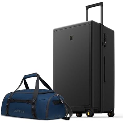 LEVEL8 Luminous 28 Inch Trunk Luggage مع حقيبة سفر دافل مقاومة للماء