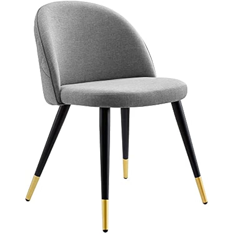 Modway Cordial Fabric Upholstered Dining Accent Chairs in Light Gray - Set of 2
