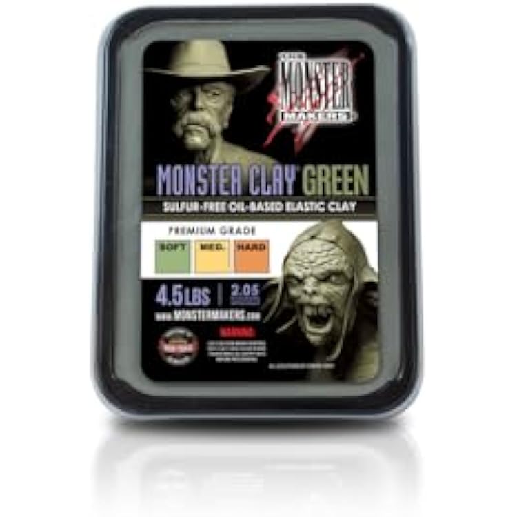 Monster Clay Premium Grade Modeling Clay Green - Hard - 4.5lb